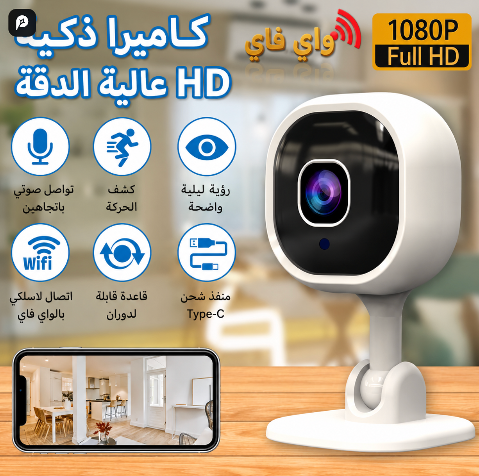 كاميرا مراقبة منزلية ذكية لاسلكية بدقة HD